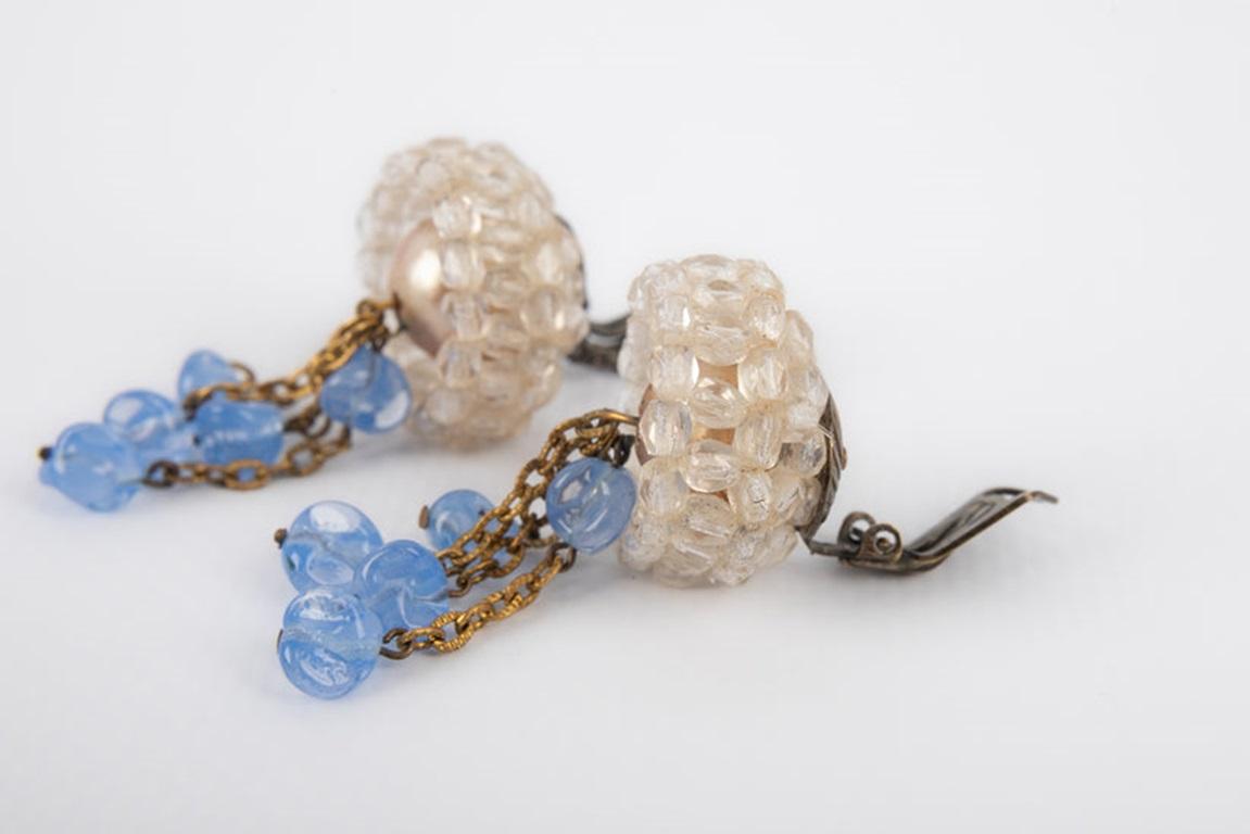 Women's Rousselet Earrings with Pearls and Glass Pearls For Sale