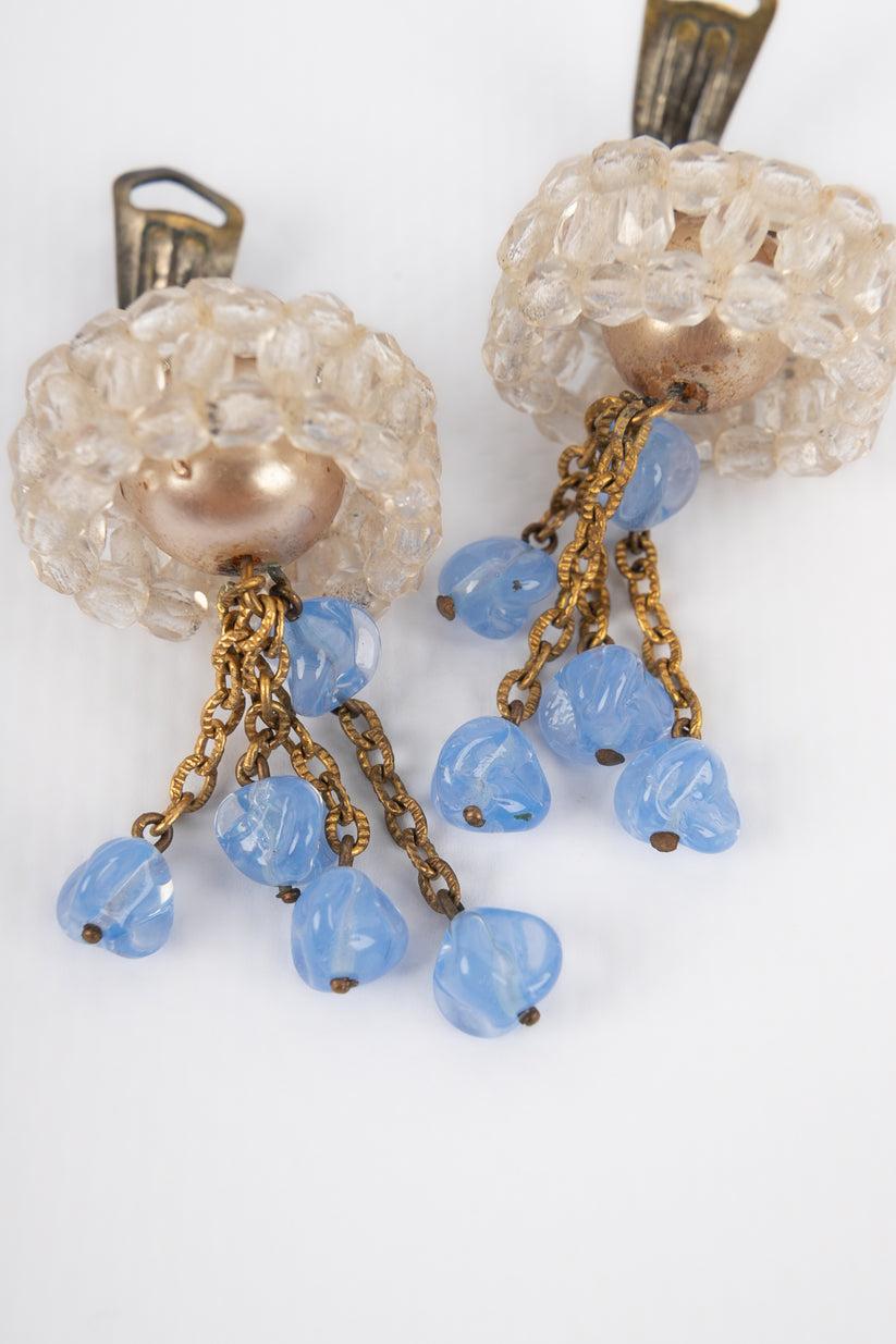 Rousselet Earrings with Pearls and Glass Pearls For Sale 1