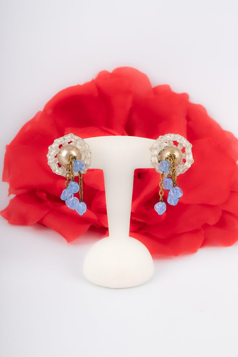 Rousselet Earrings with Pearls and Glass Pearls For Sale 3