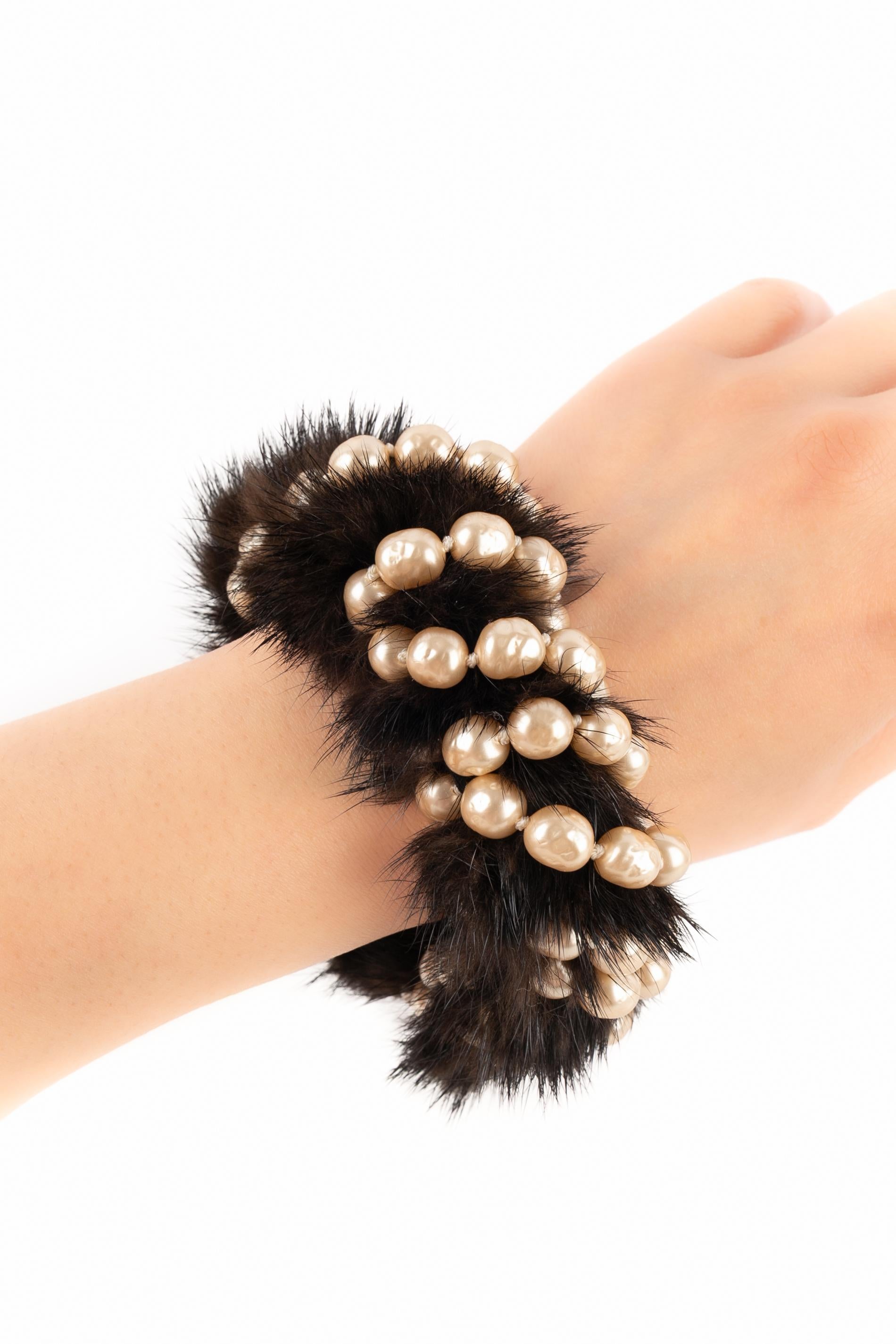 Rousselet Fur Set Composed Of a Necklace & a Bracelet, Circa 1950 For Sale 9