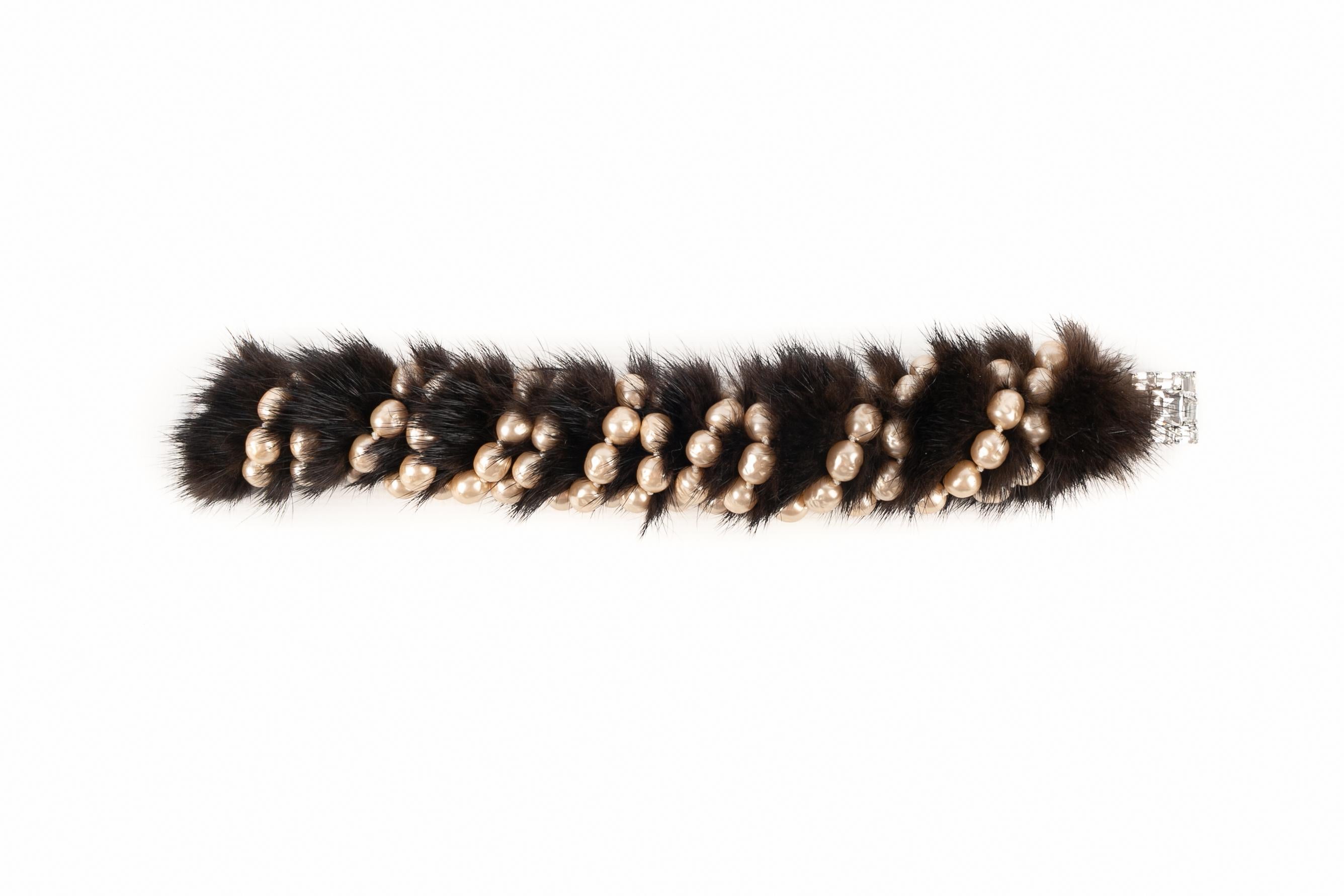 Rousselet Fur Set Composed Of a Necklace & a Bracelet, Circa 1950 For Sale 10