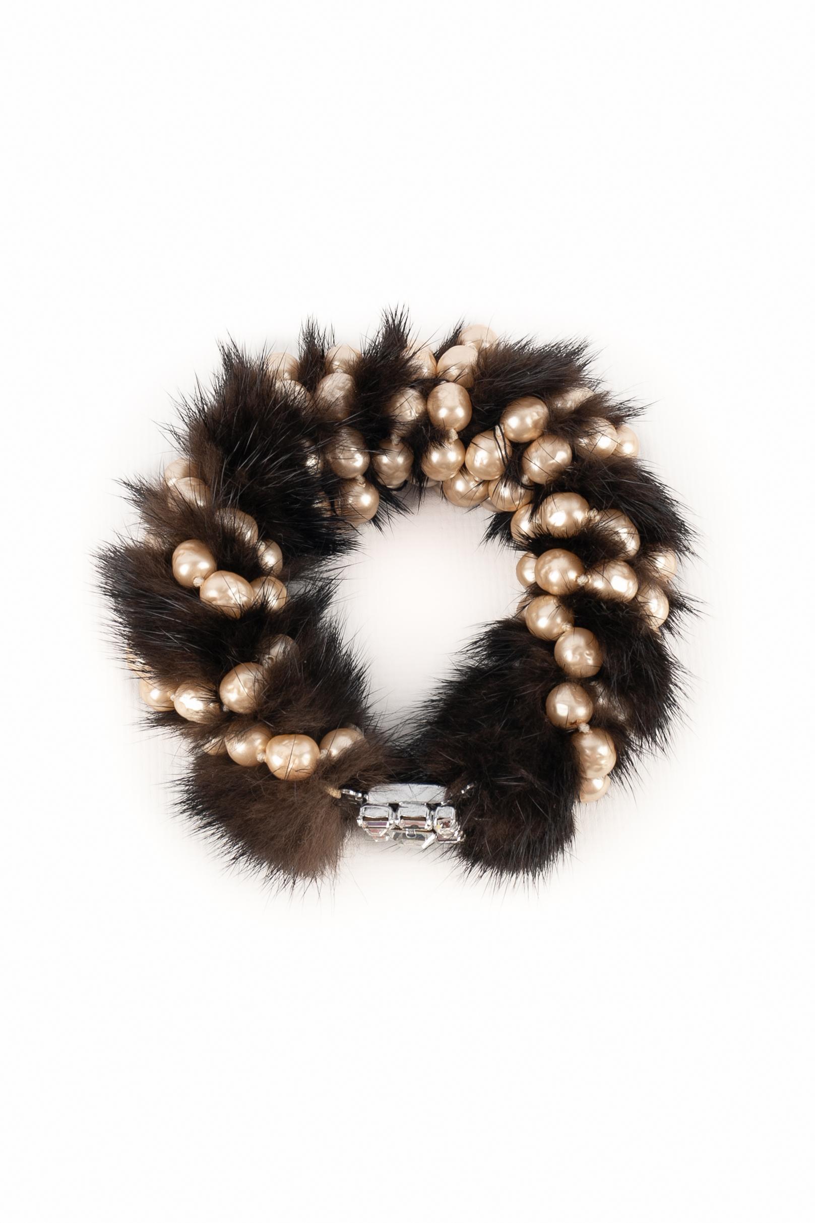 Rousselet Fur Set Composed Of a Necklace & a Bracelet, Circa 1950 For Sale 13