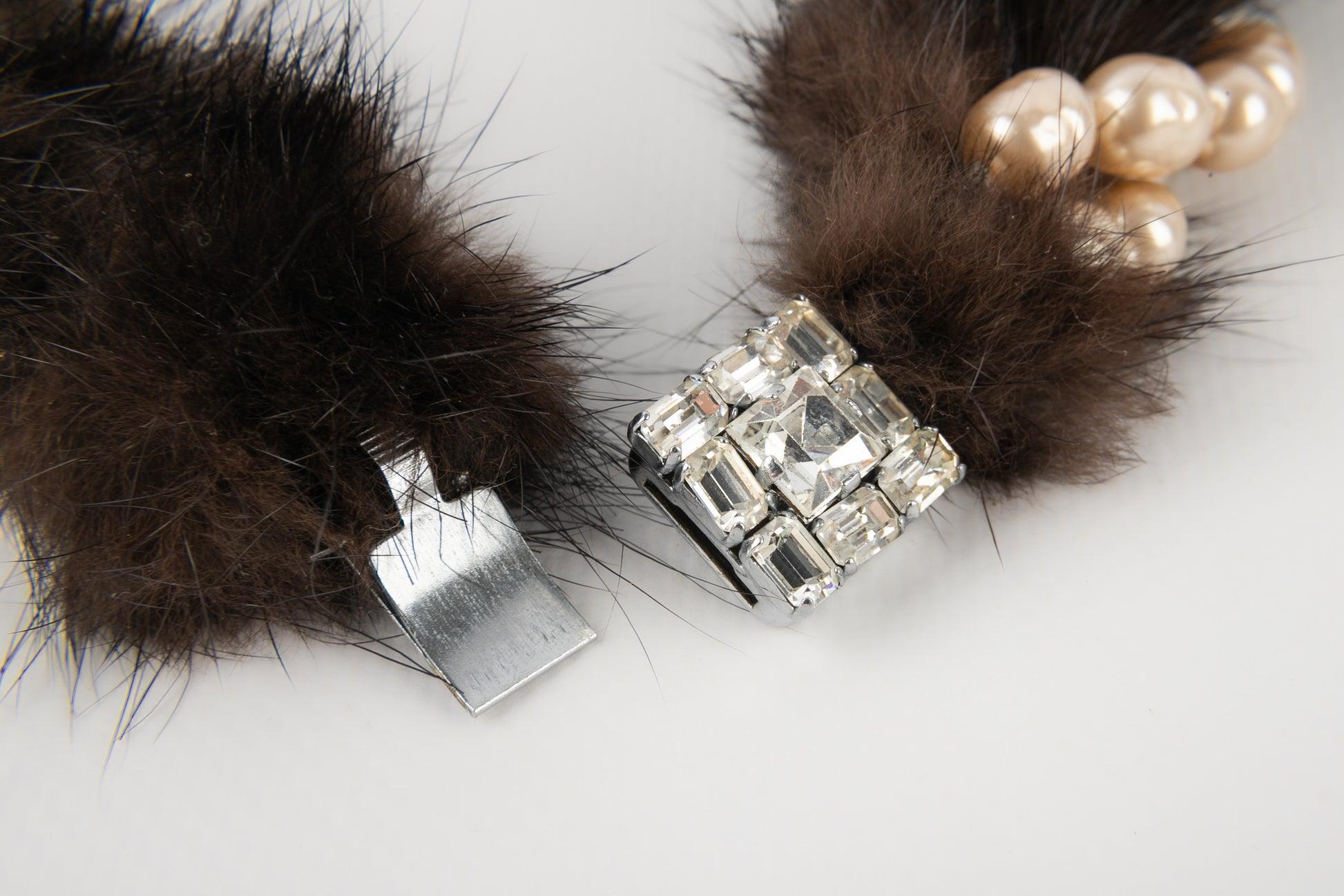 Rousselet Fur Set Composed Of a Necklace & a Bracelet, Circa 1950 In Excellent Condition For Sale In SAINT-OUEN-SUR-SEINE, FR