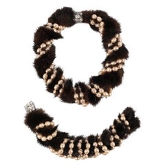 Rousselet Fur Set Composed Of a Necklace & a Bracelet, Circa 1950