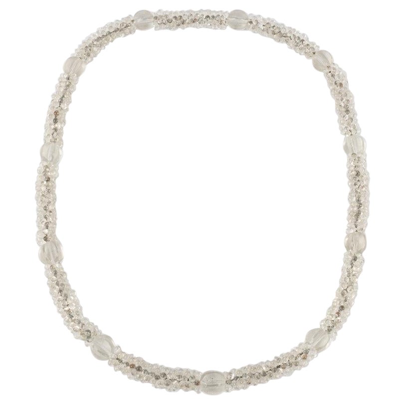 Rousselet Transparent Glass Pearl Necklace, 1930s