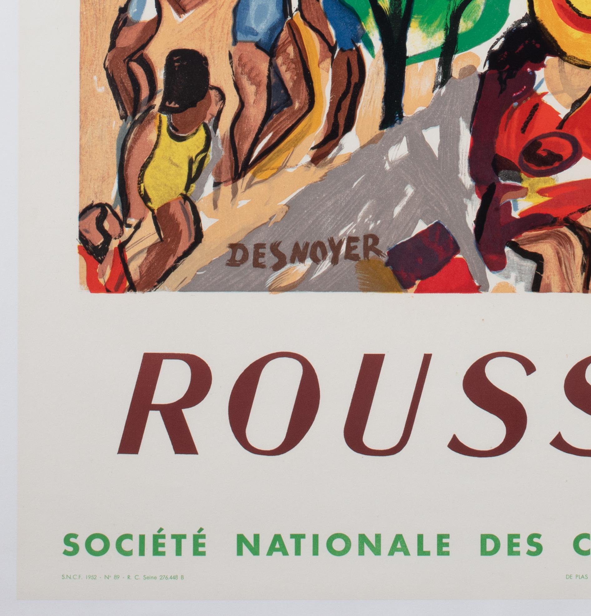 Roussillon 1952 SNCF French Railway Travel Advertising Poster, Desnoyer 2