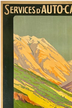 ROUTE DES PYRÉNÉES Original Antique Vintage Rail Travel Automobile Car Poster