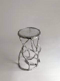 Route Table 03.01 in Cast Aluminium and Cast Glass by Sofia Karnukaeva