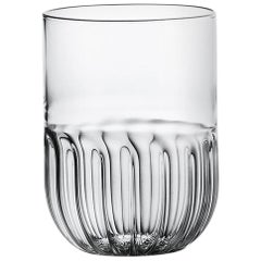 Routine Set of Six Water Glass in Mouth Blown Glass Designed by Matteo Cibic