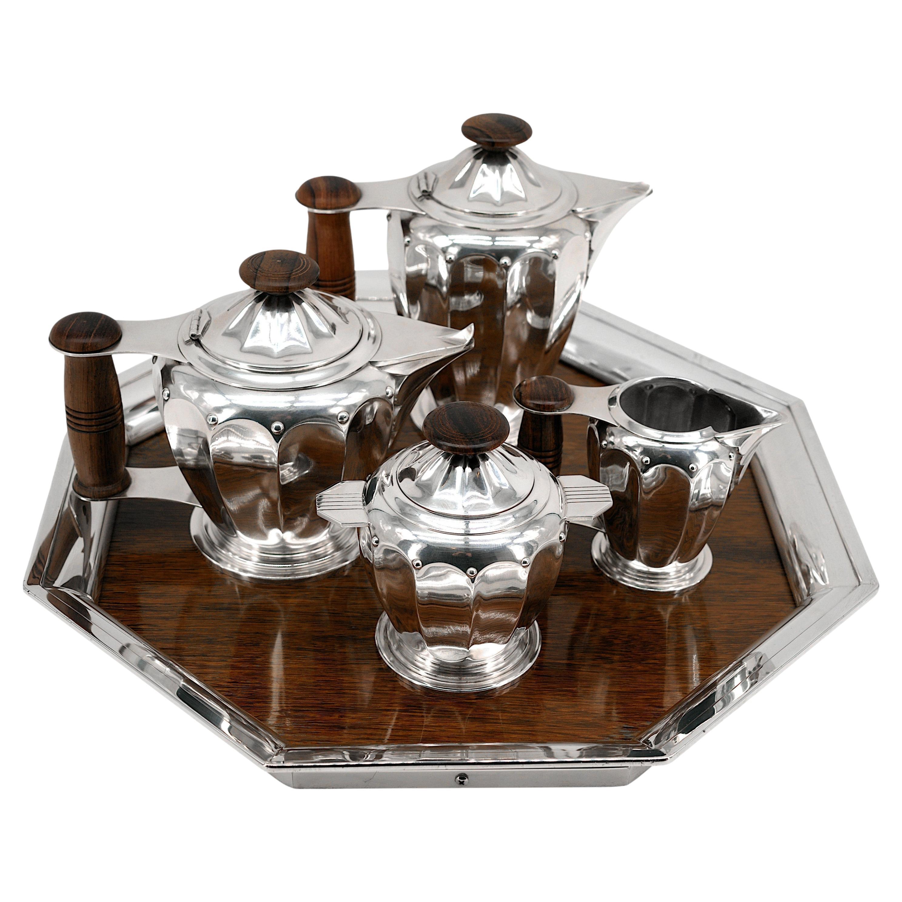 Roux-Marquiand French Art Deco Tea-Coffee Set 1920 en venta