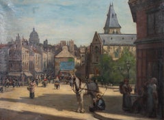 Roux - Early 20th Century Oil, Continental Street Scene