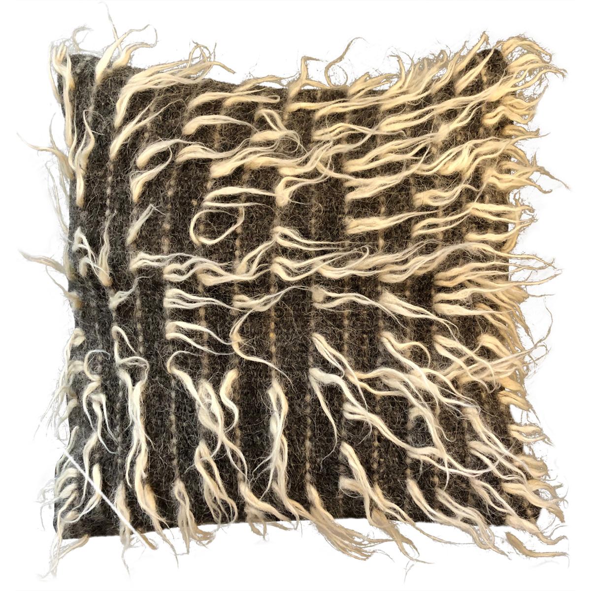 "Rovigo" Brown and White Wool Pillow by Le Lampade