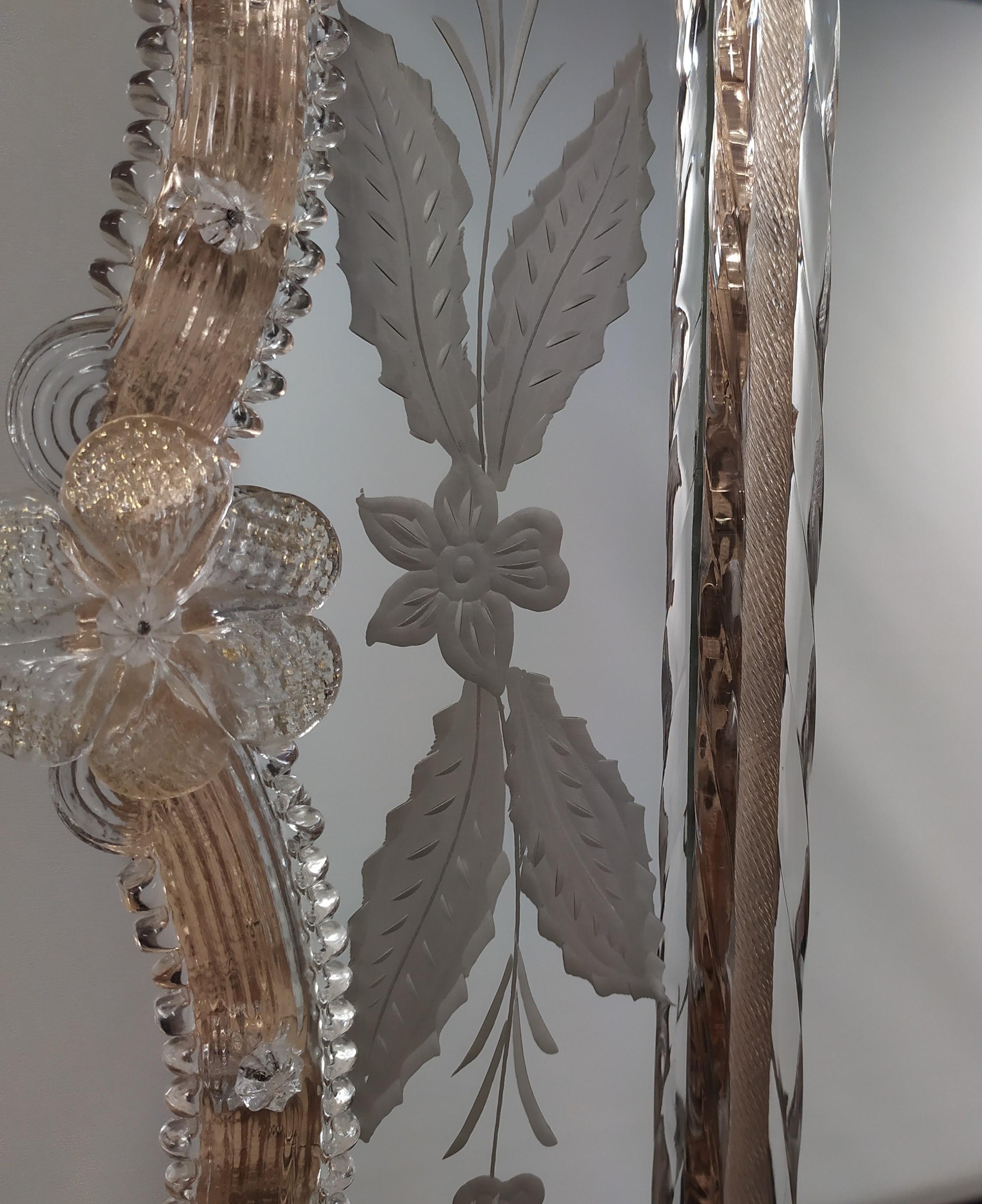 Autre Miroir en verre de Murano « Muranoovigo » de style vénitien, par Fratelli Tosi Murano en vente