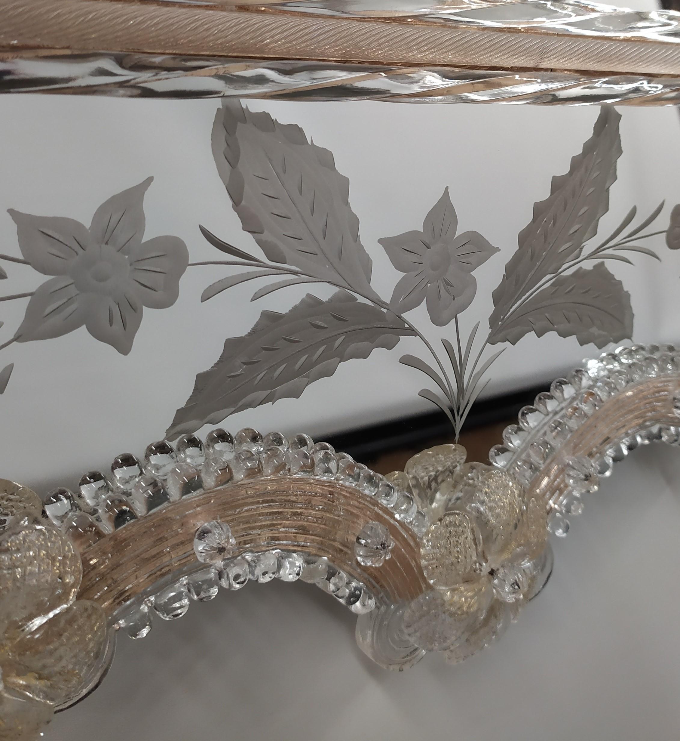 Muranoglas-Spiegel „Rovigo“ im venezianischen Stil von Fratelli Tosi (Italienisch) im Angebot