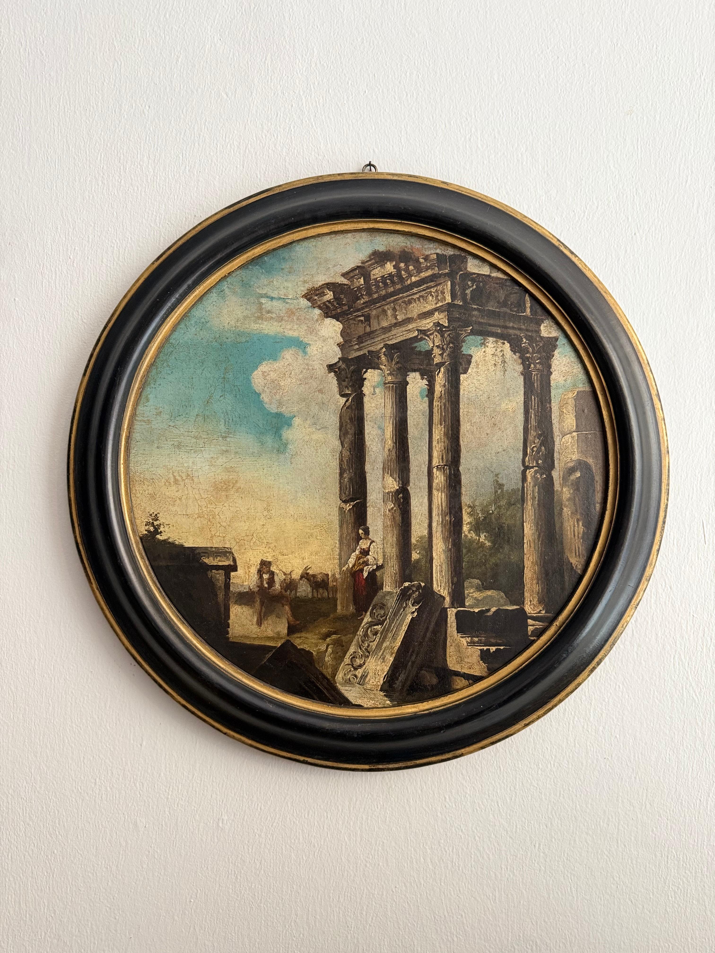 Italiano Rovine, olio su tela - inizio XVII secolo in vendita