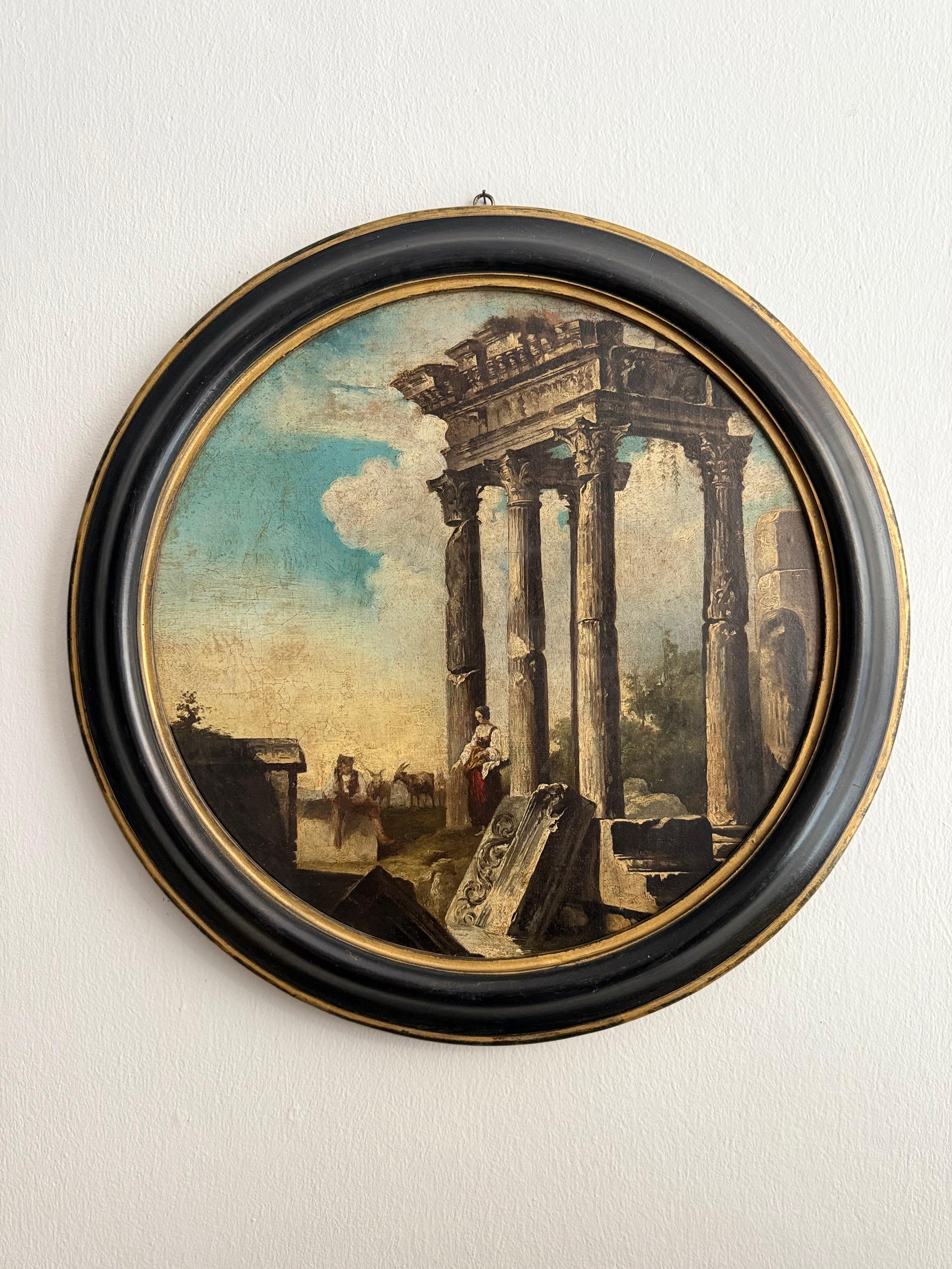 Rovine, olio su tela - inizio XVII secolo In condizioni buone in vendita a Fidenza, IT