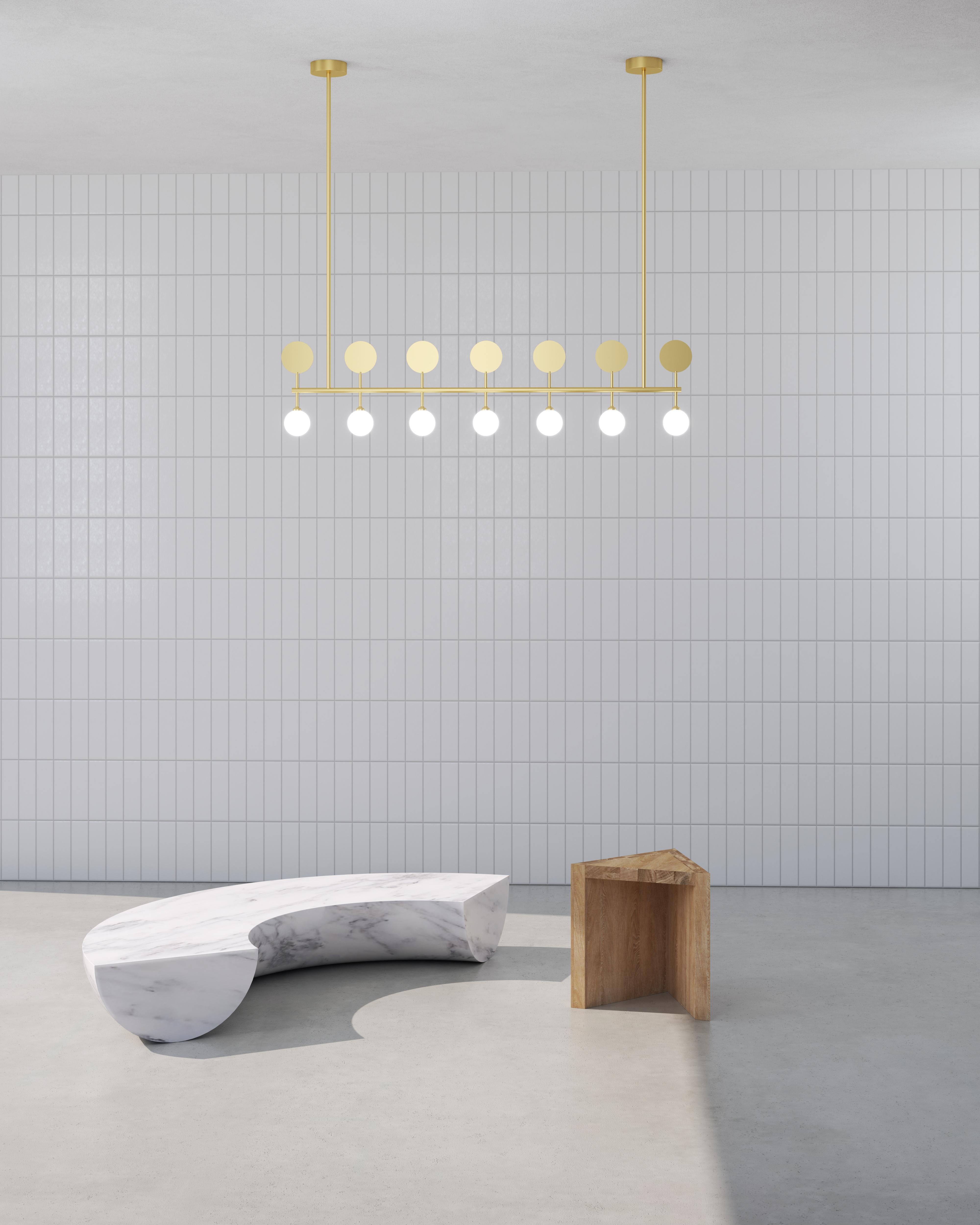 Tedesco Lampada a sospensione in ottone Row di Atelier Ati in vendita