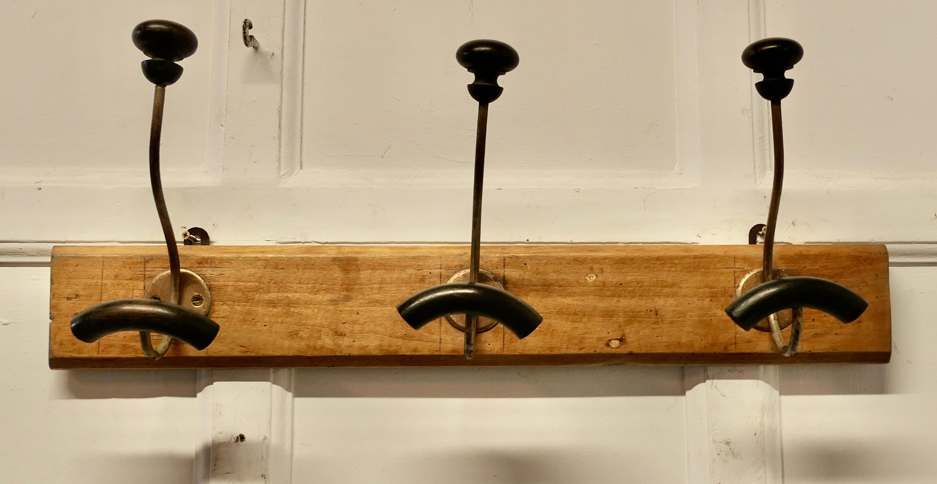 French Provincial Row of 3 French Bentwood and Turned Wood Coat Hooks   For Sale