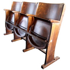 Retro Row of Three Cinema Seats by Thonet, 1950s