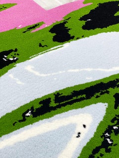 Rowdy Map Unique Rug Crafted in Multi-Colored Nylon by Okej Studio