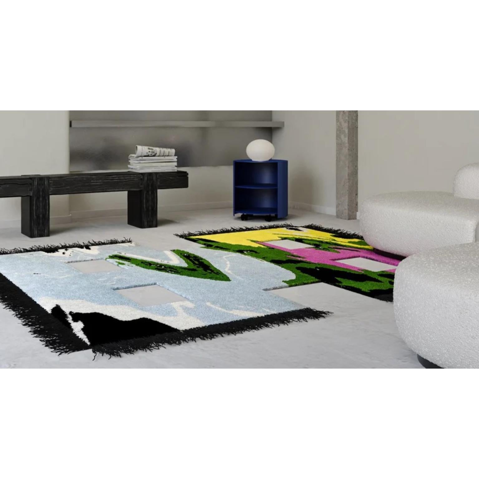 Postmoderne Tapis unique Rowdy Map en nylon multicolore par Okej Studio en vente