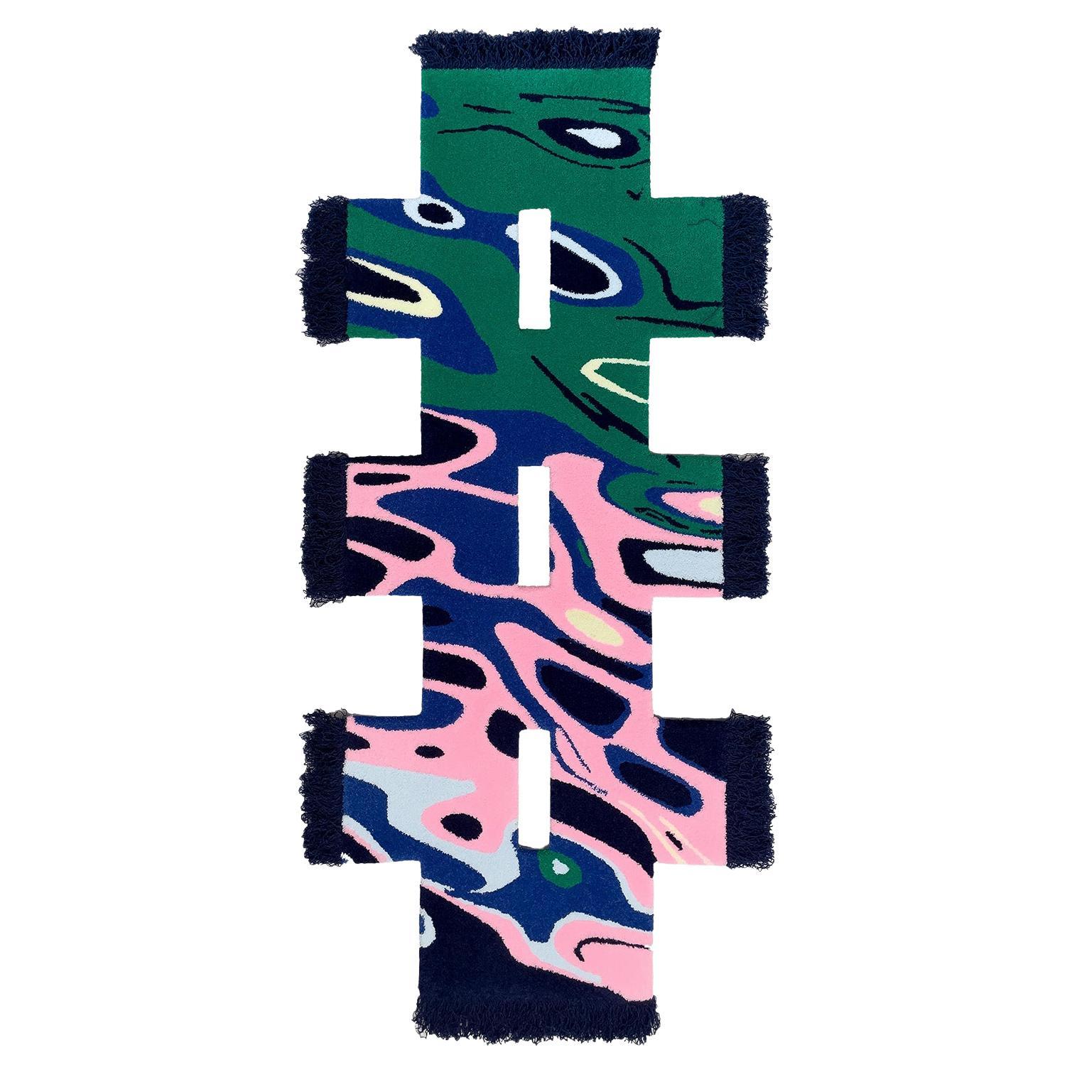 Rowdy Oil Tapis unique en nylon multicolore par Okej Studio