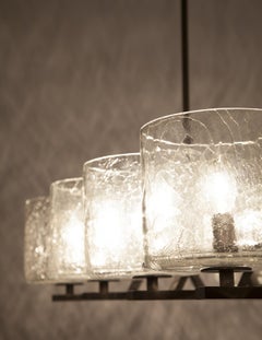 Rowen Eight Arm Chandelier with Blown Glass Shades from Marian Jamieson