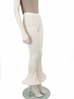 Rowen Rose Ecru Ribbed Knit Trousers Size S