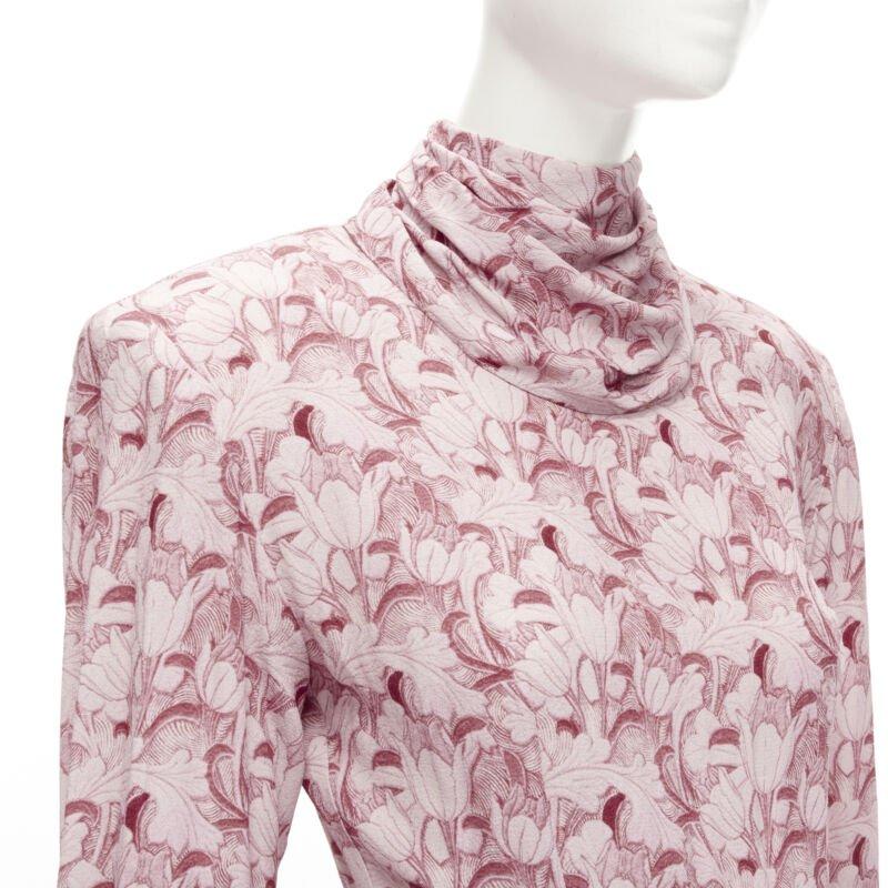 ROWEN ROSE pink Art Deco floral ostrich feather trim tiered midi dress FR34 XS 2