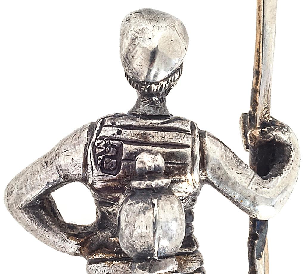 Men's Antique Rower Oarsman Silver Tie Stick Pin