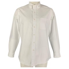 rowing blazers sizing ROWING BLAZERS Size L White Print Cotton Button Down Long Sleeve Shirt