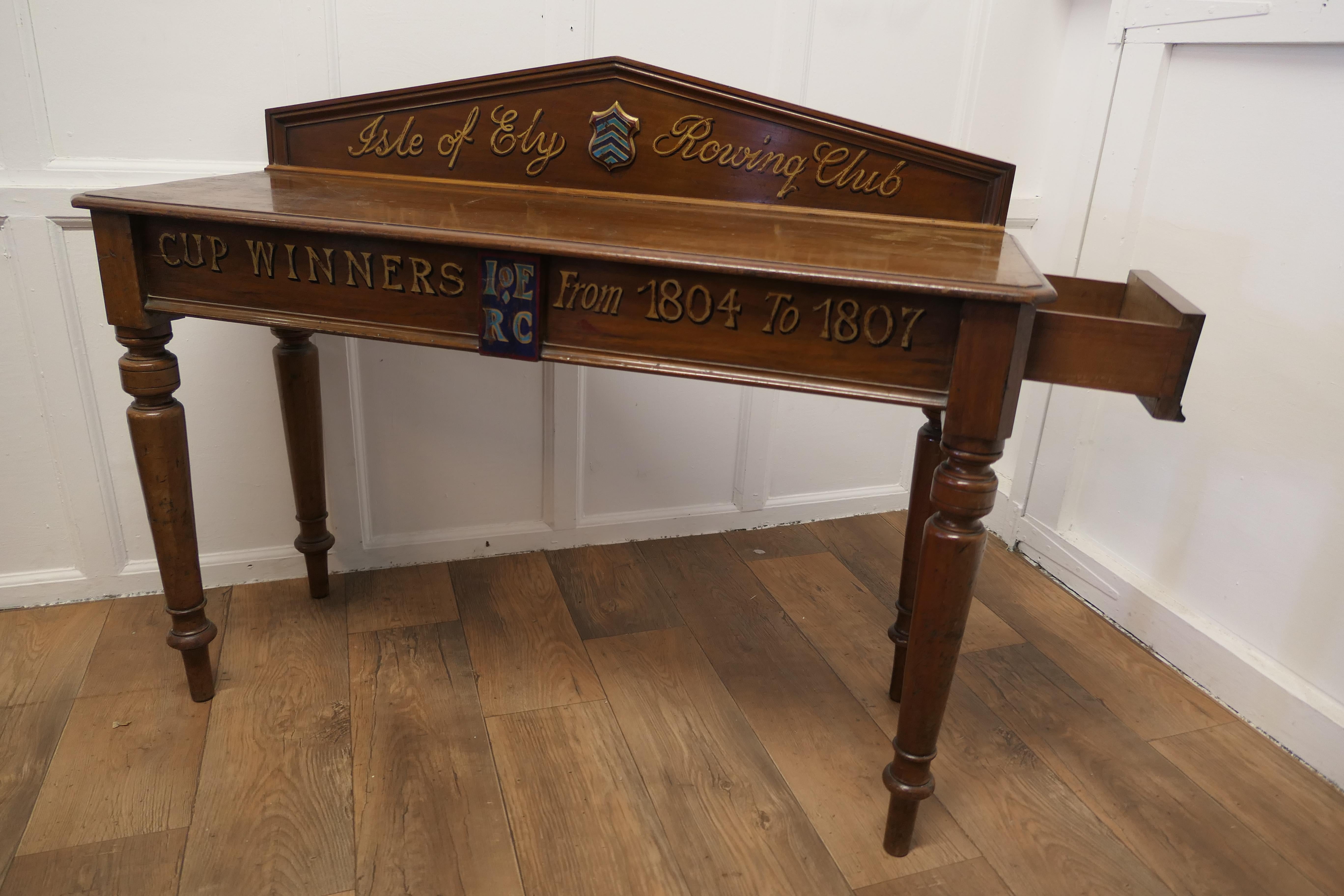 Walnut Rowing Club Trophy Table  A Victorian Side Table painted in the 20th Century   For Sale