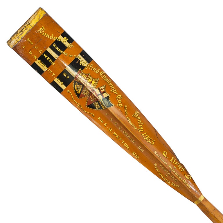Rowing Oar London Rowing Club Henley Royal Regatta 1933 Rowing Blade at 1stDibs