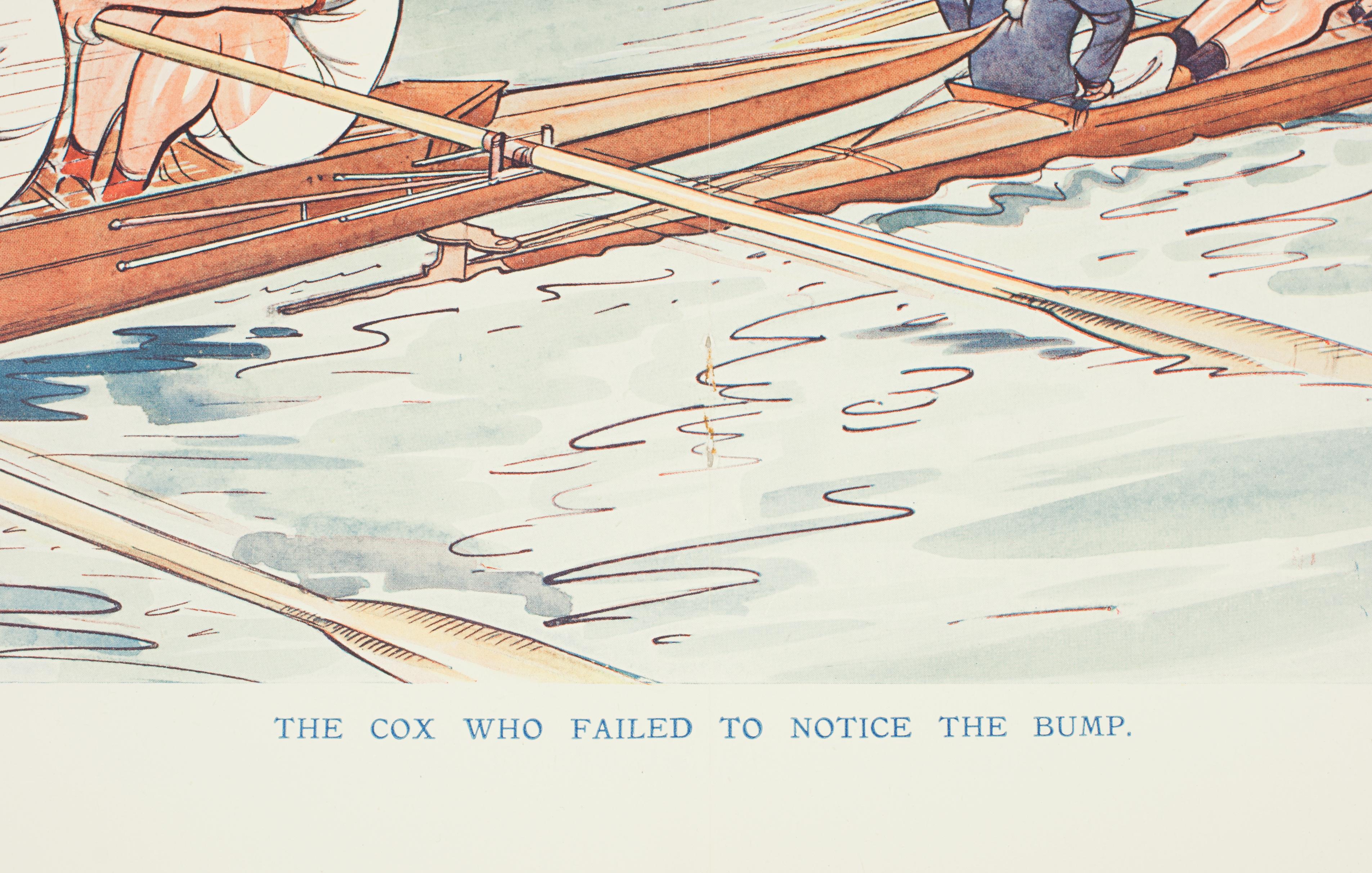 Sporting Art Rowing Print, The Cox Who Failed To Notice The Bump, H M Bateman