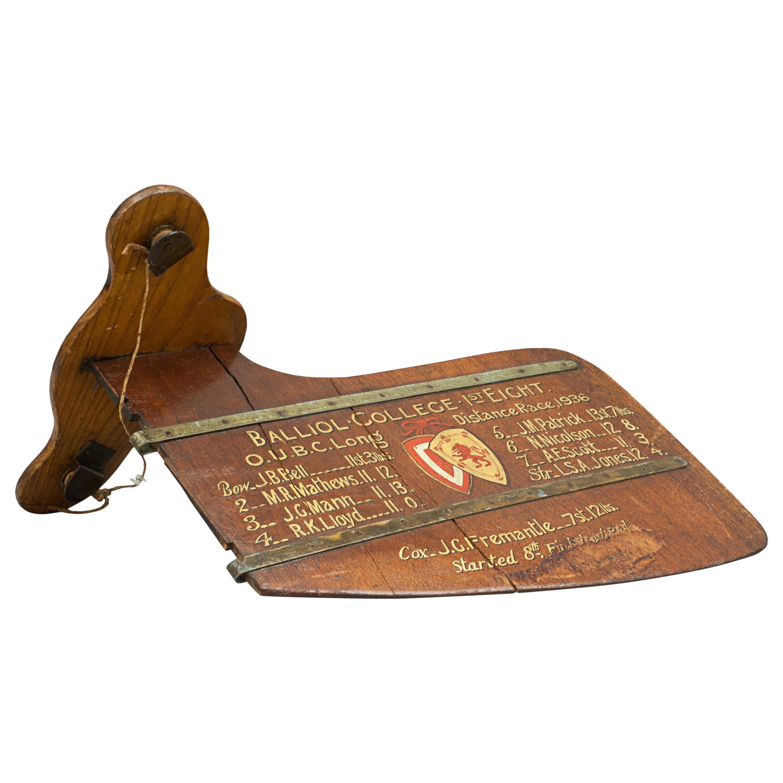 Cambridge Presentation Oar, Trophy Rowing Blade, 1953 at 1stDibs