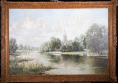 Rowland Henry Hill (1873-1952) - Early 20th Century Oil, Church By The River