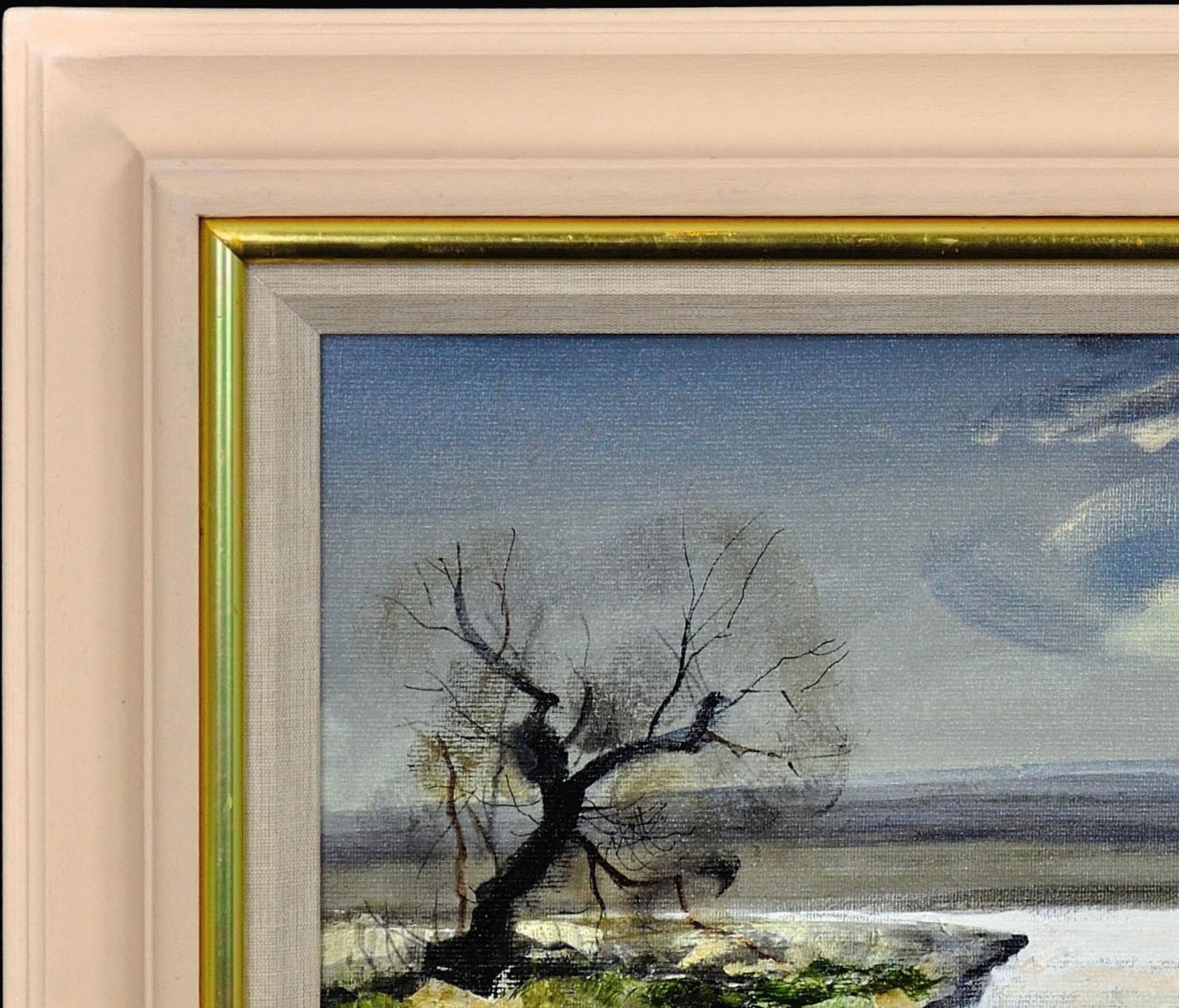 Fiume Bure The Norfolk Broads East Anglia 1950s Paesaggio dipinto ad olio con cornice in vendita 14