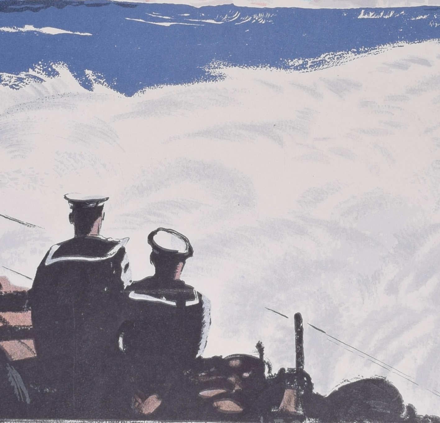 Convoy Your Country To Victory, cartel de propaganda de la 2ª Guerra Mundial por Rowland Hilder en venta 3