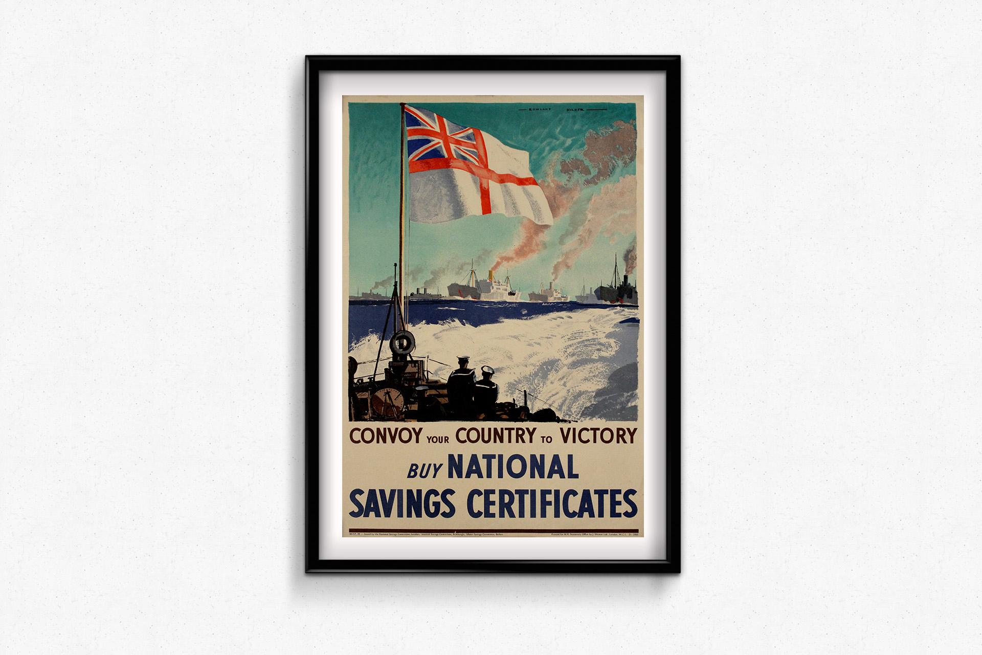 Original 1942 propaganda poster by Rowland Hilder Convoy your country to victory For Sale 1