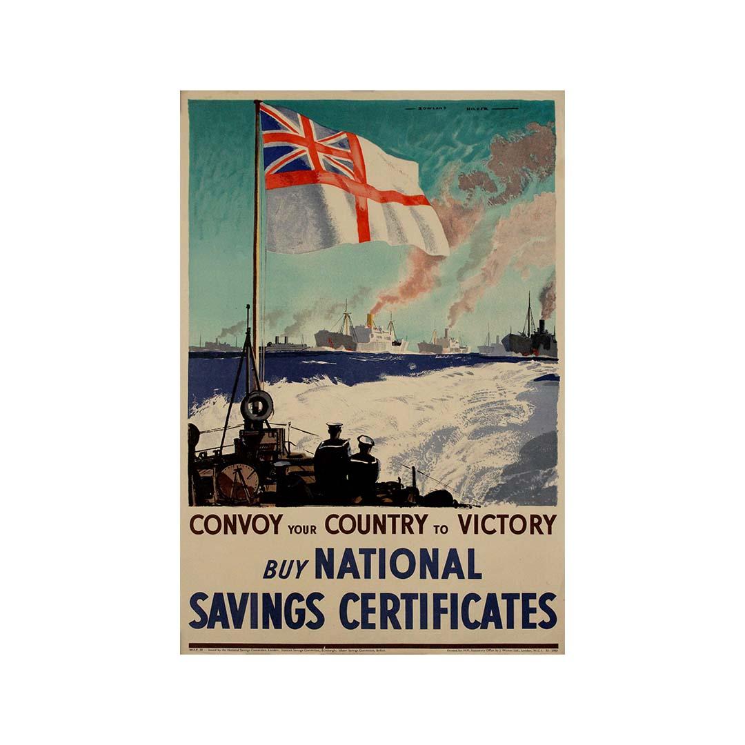 Original 1942 propaganda poster by Rowland Hilder Convoy your country to victory For Sale 3