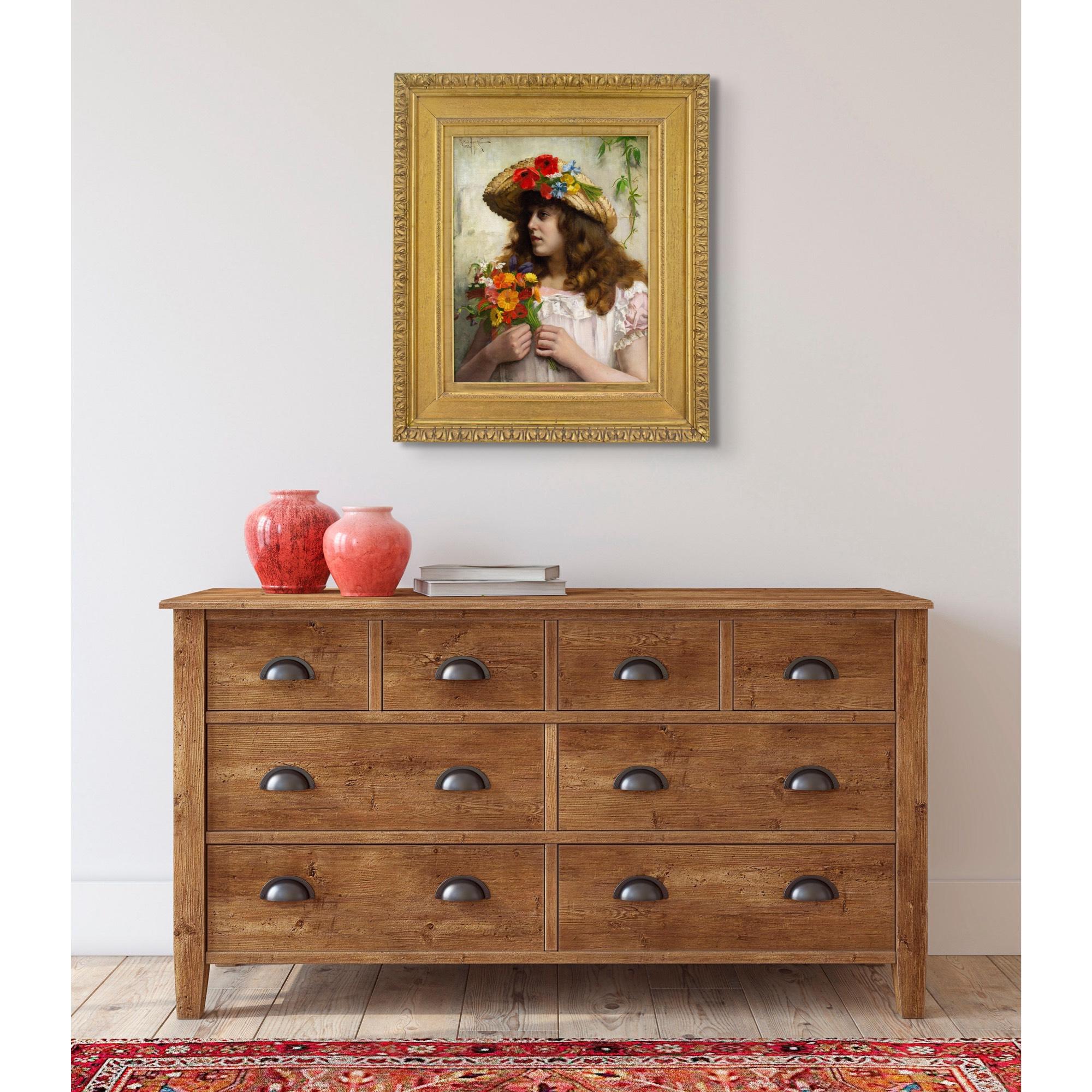 Rowland Holyoake, Porträt eines Mädchens mit Wildblumen im Angebot 2