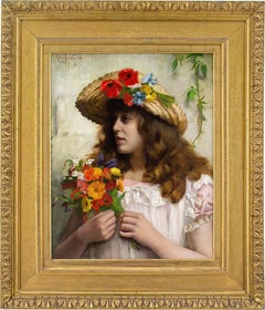 Rowland Holyoake, Retrato de una niña con flores silvestres