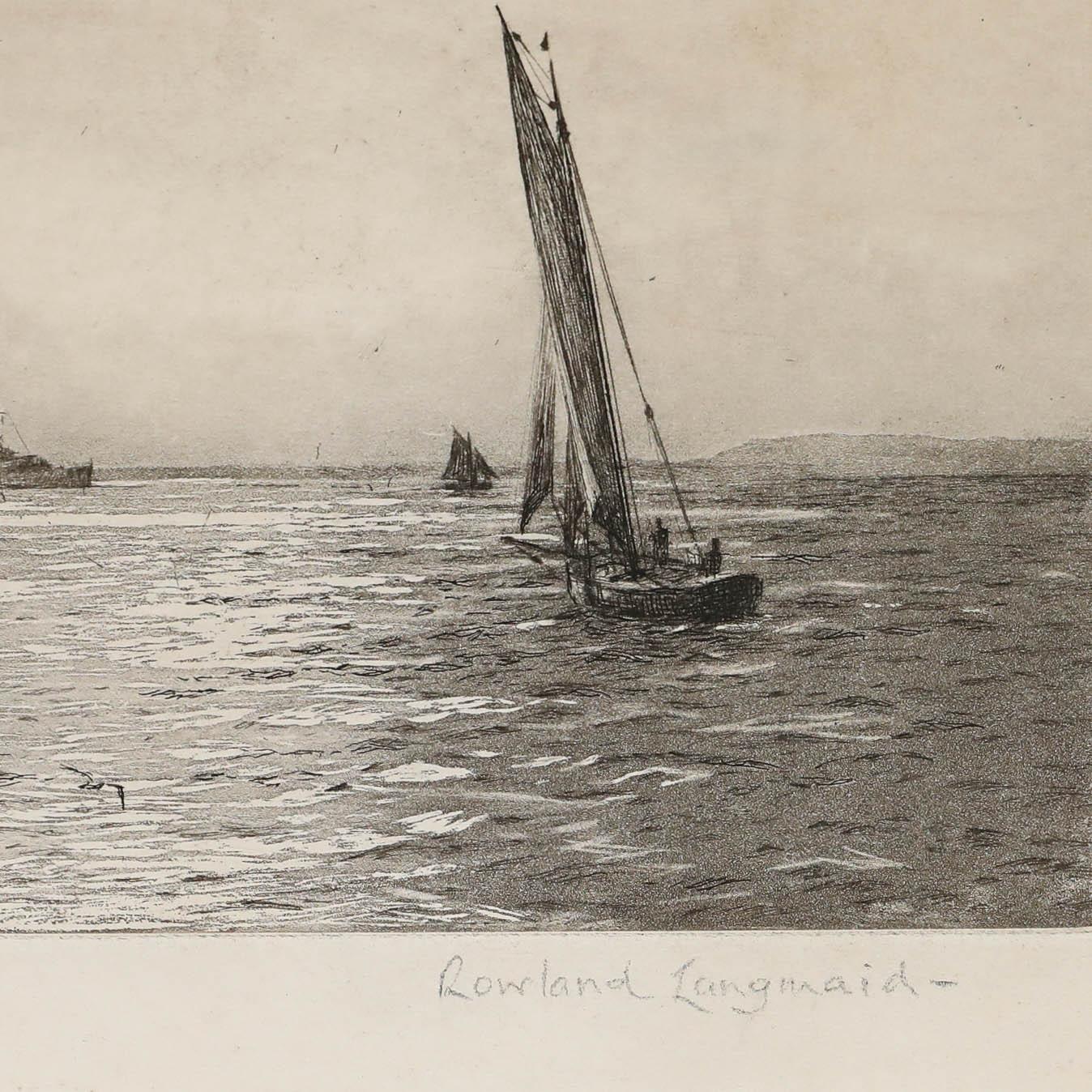 Rowland Langmaid RA (1897-1956) - Gravure à l'eau-forte, Dans la trajectoire du soleil en vente 2