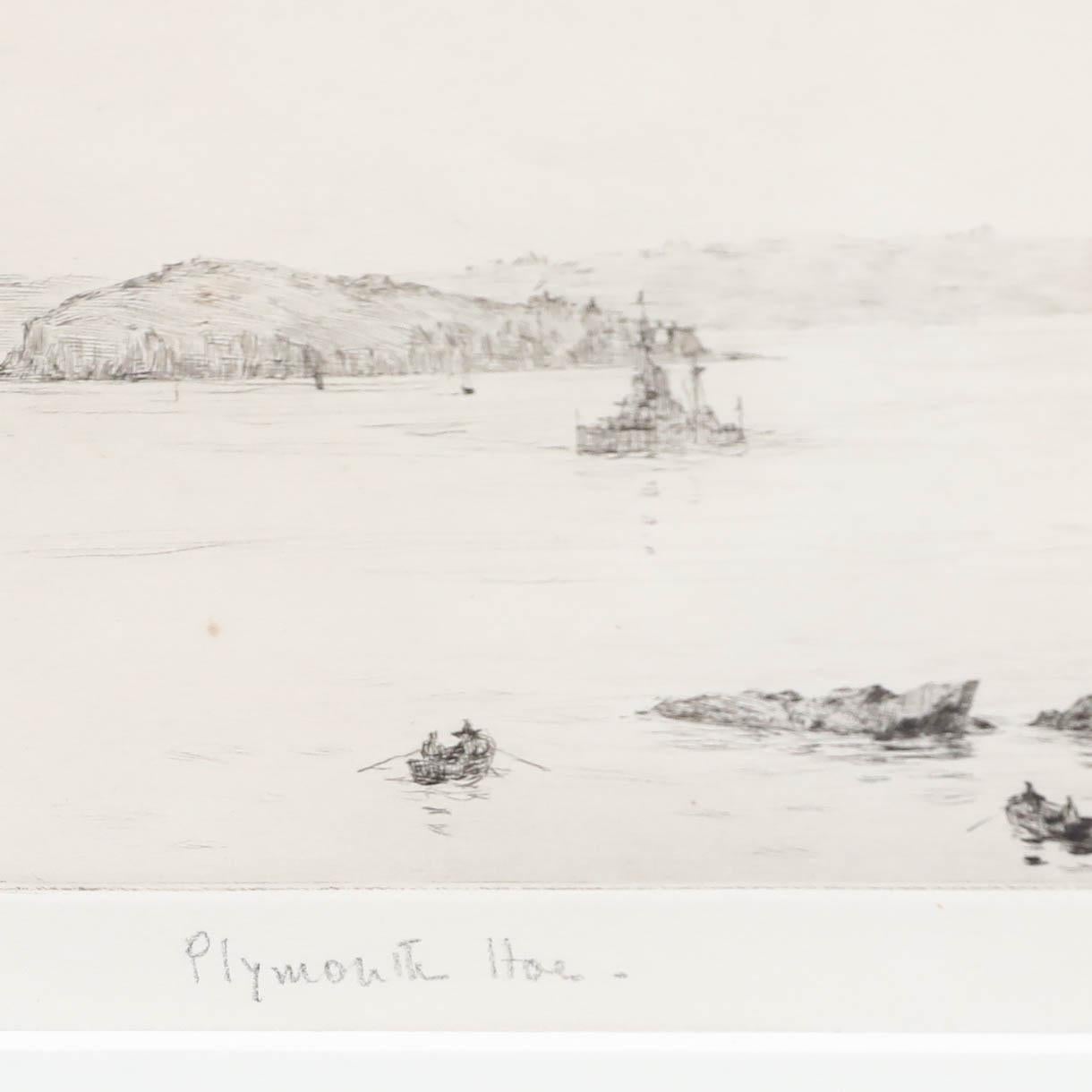 Rowland Langmaid RA (1897-1956) - Framed Etching, Plymouth Hoe For Sale 2
