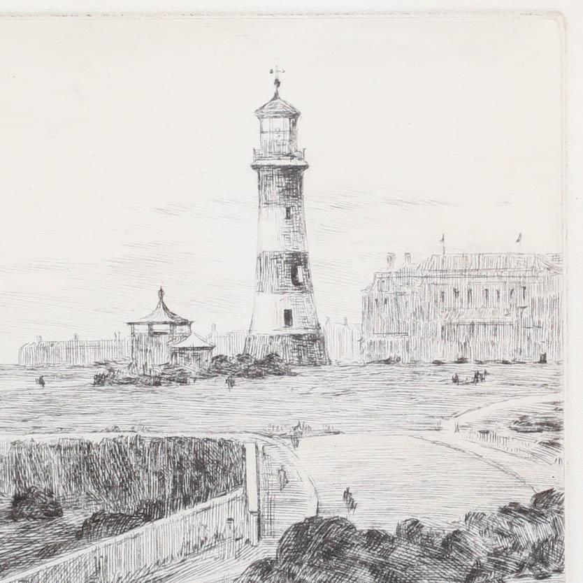 Rowland Langmaid RA (1897-1956) - Framed Etching, Plymouth Hoe For Sale 3
