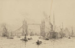 Rowland Langmaid RA (1897-1956) - Signed & Framed Original Etching, Tower Bridge