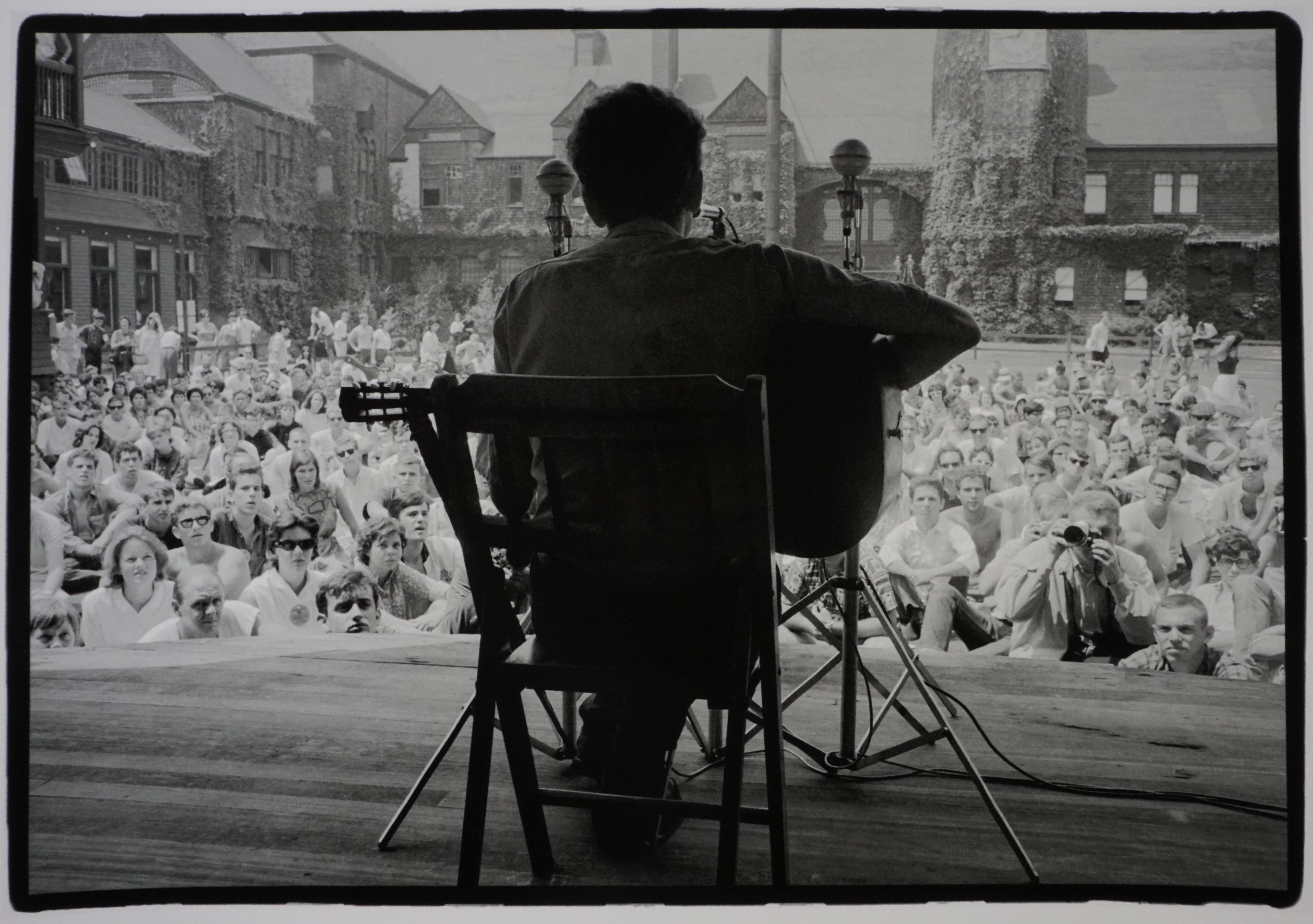 Rowland Scherman Black and White Photograph - Bob Dylan, Newport, 1963