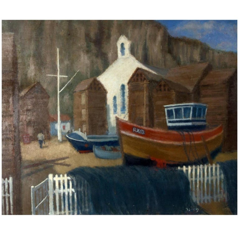 Rowland Suddaby (1912-1972) Mid 20thC Oil, Boats at The Stade 1