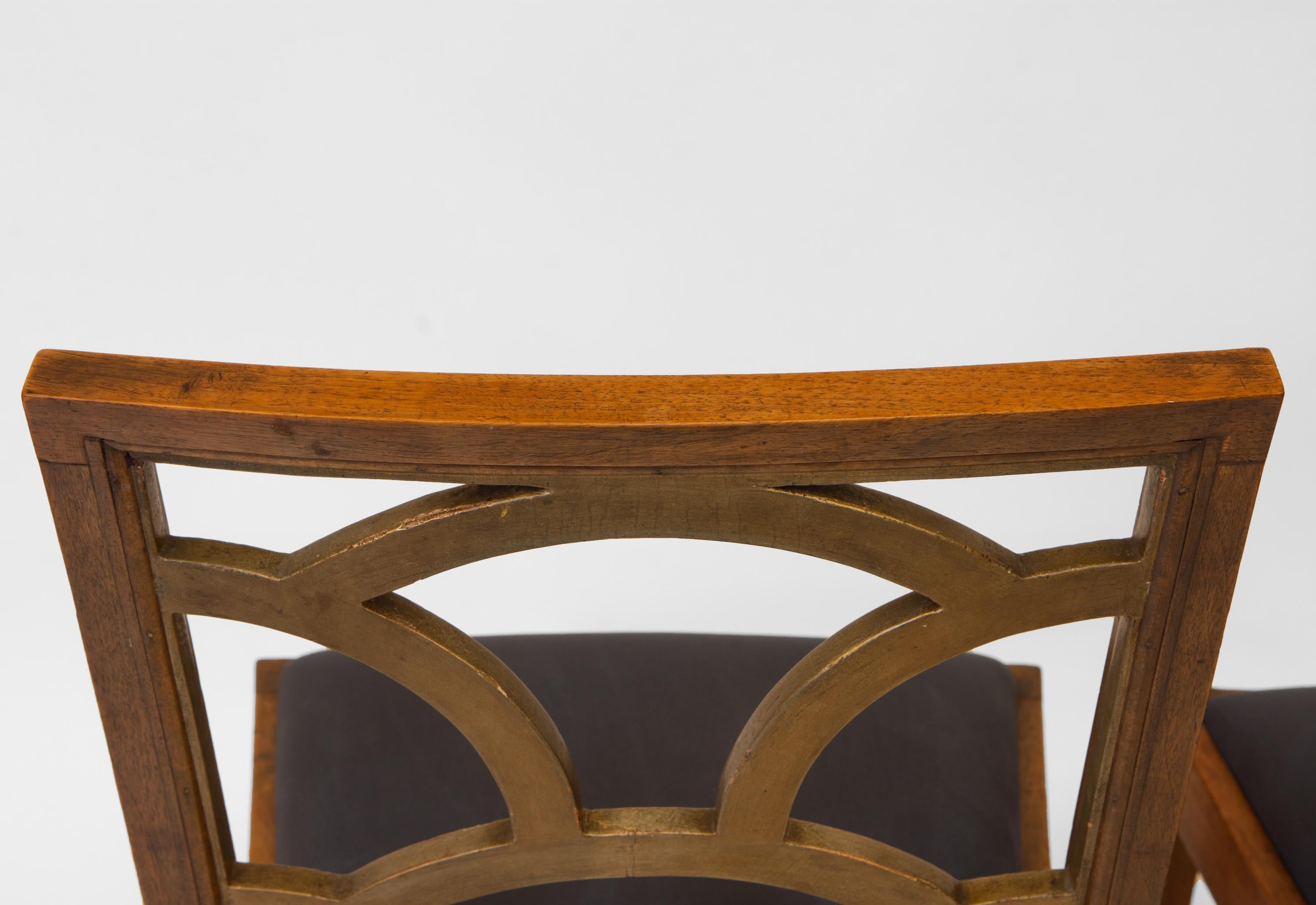 Rowley Gallery Art Deco-Paar  Nussbaum Wolke Form zurück Side Chairs 1930's 7