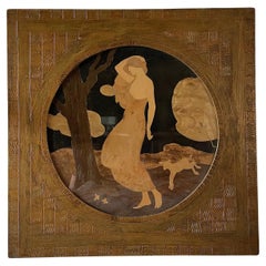 Rowley Gallery Framed Inlay Wood Panel 'Spring' By W.A. Chase